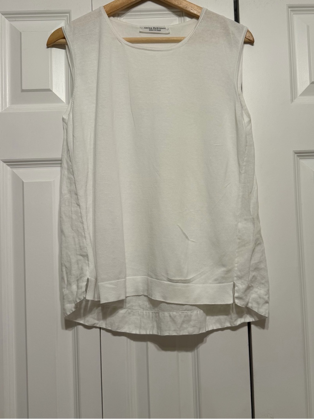 Amina Rubinacci Women Tank Top Long Shirt US 10 IT
46 White cotton&linen